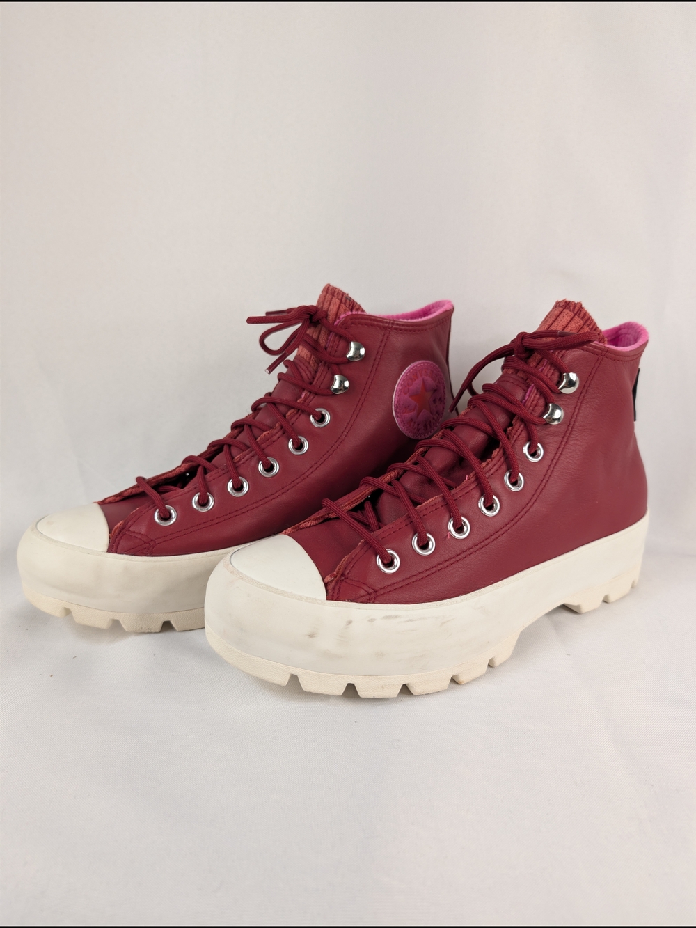 Converse Chuck Lugged Winter Gore-Tex Burgundy Leather Boot Womens Size 9 - Picture 7 of 11